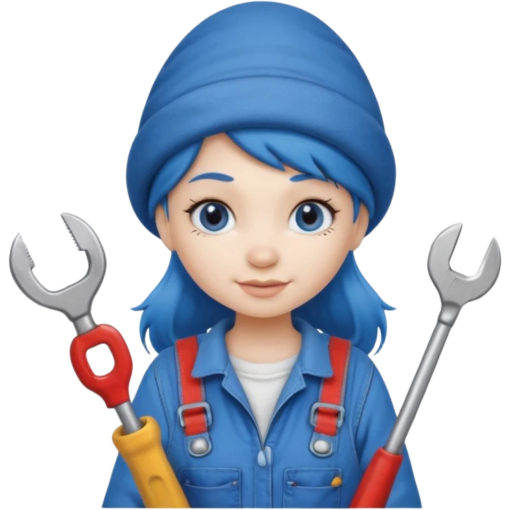 Une vrai Schtroumpfette bricoleuse emoji