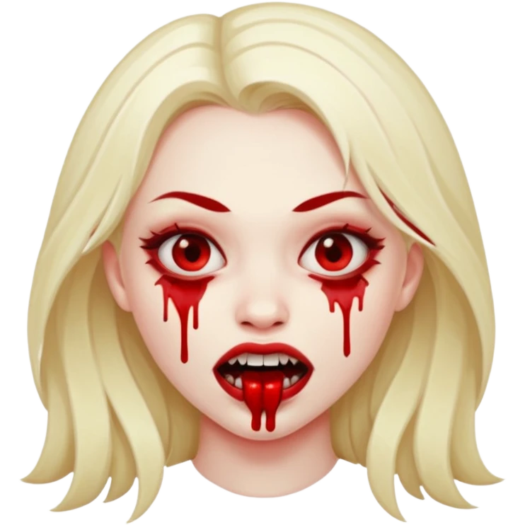 Vampir, Girl, Fangs, Blood emoji