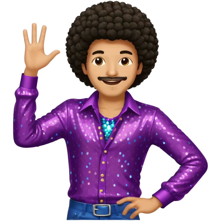 disco dancing man with afro emoji