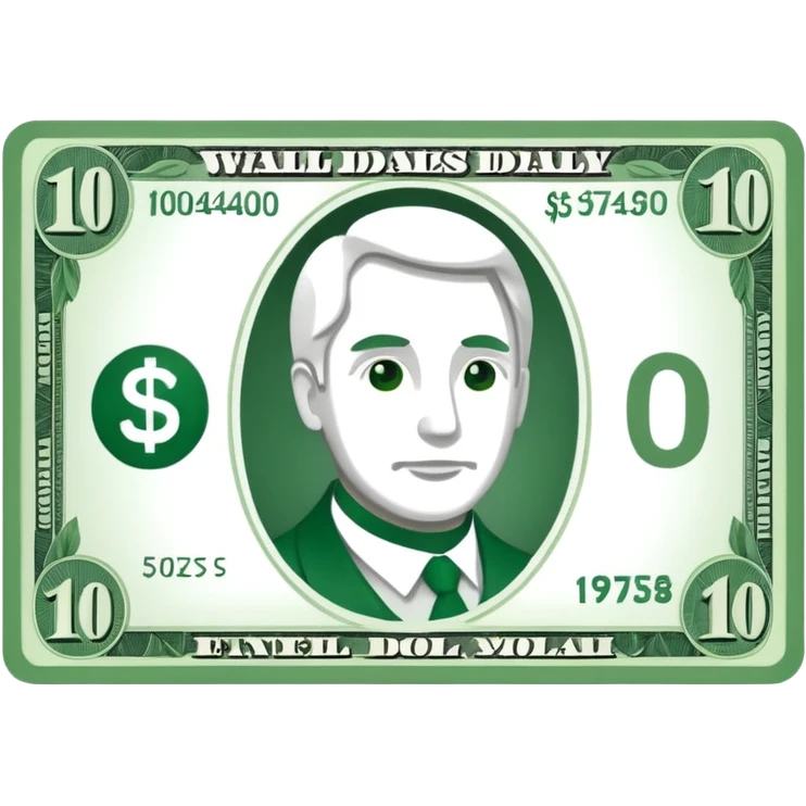 one 14 dollar bill flat ios emoji style version emoji