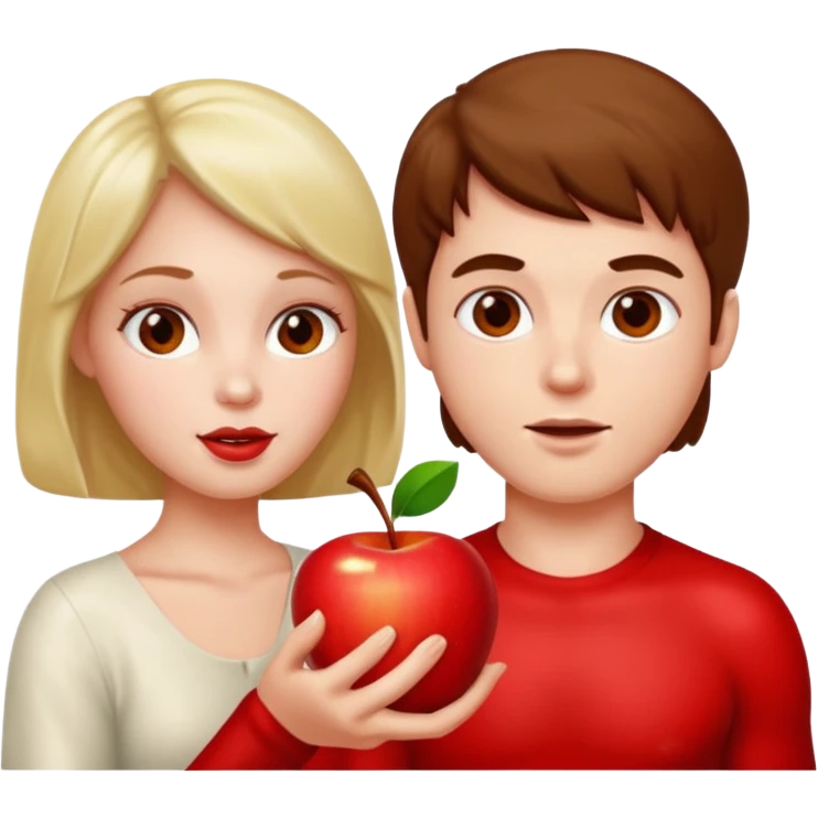 Adam and Eve eating an apple emoji