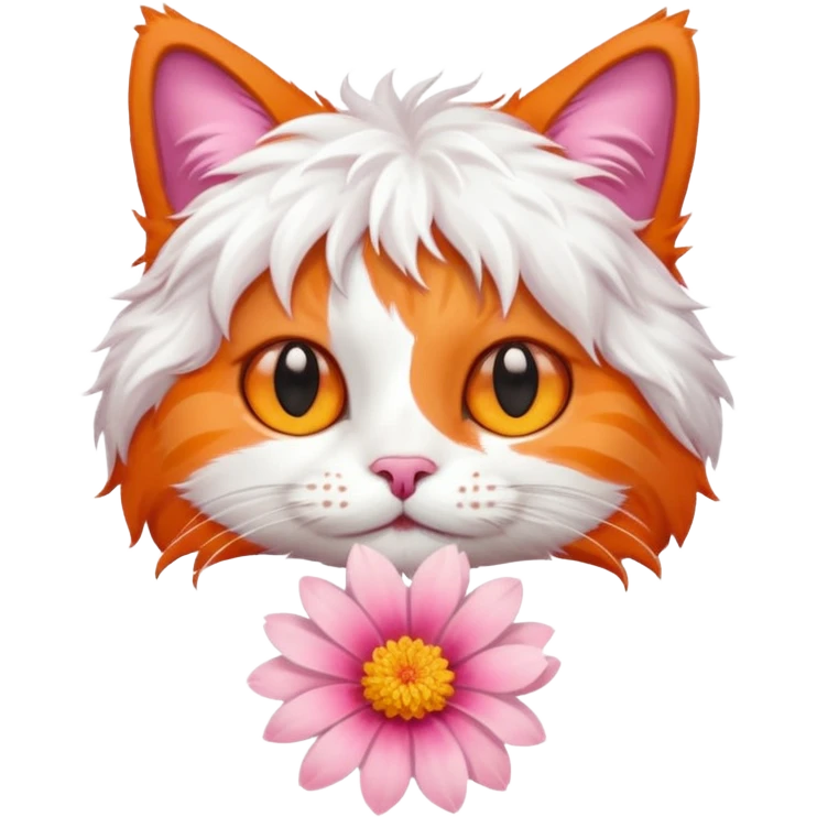 Cat and flower emoji