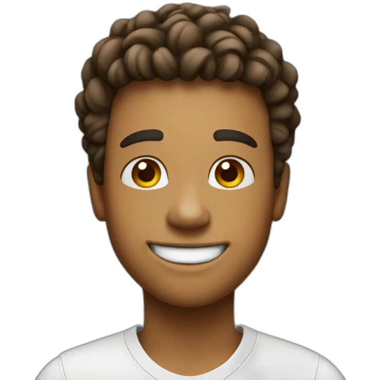 Create a innocent student with big smile emoji