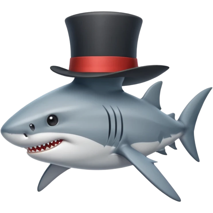 Shark with a top hat emoji