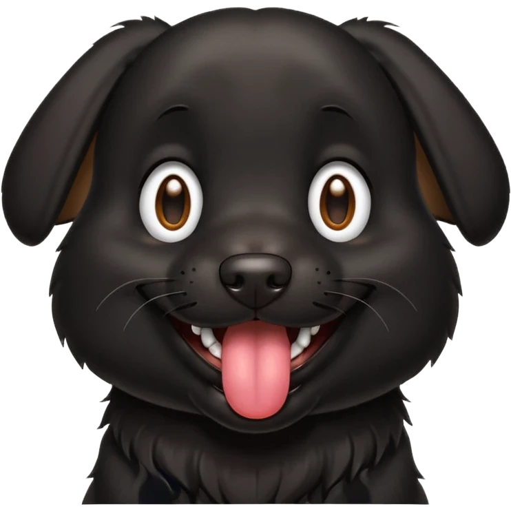 laughing black dog emoji