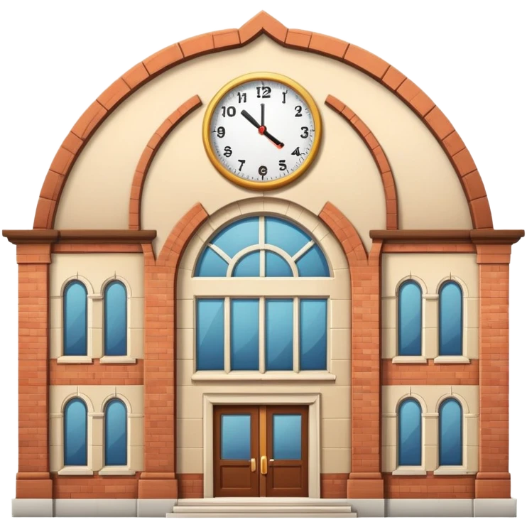 school building with a clock emoji