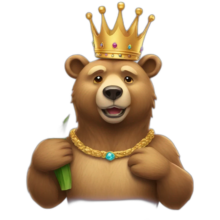 Bear with crown emoji