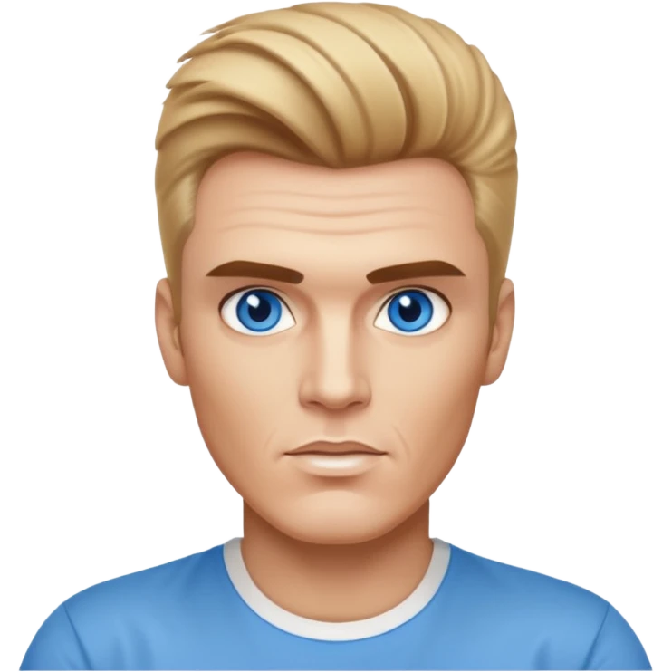 Vanilla Ice with blue eyes, light brown Elvis hairstyles emoji