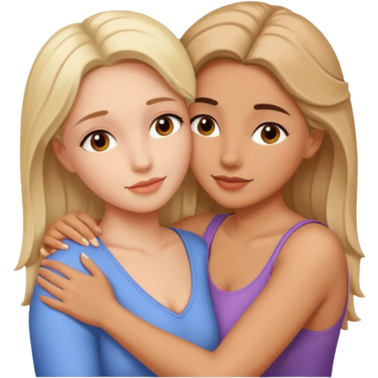 intimate sfw woman touching woman love emoji | AI Emoji Generator