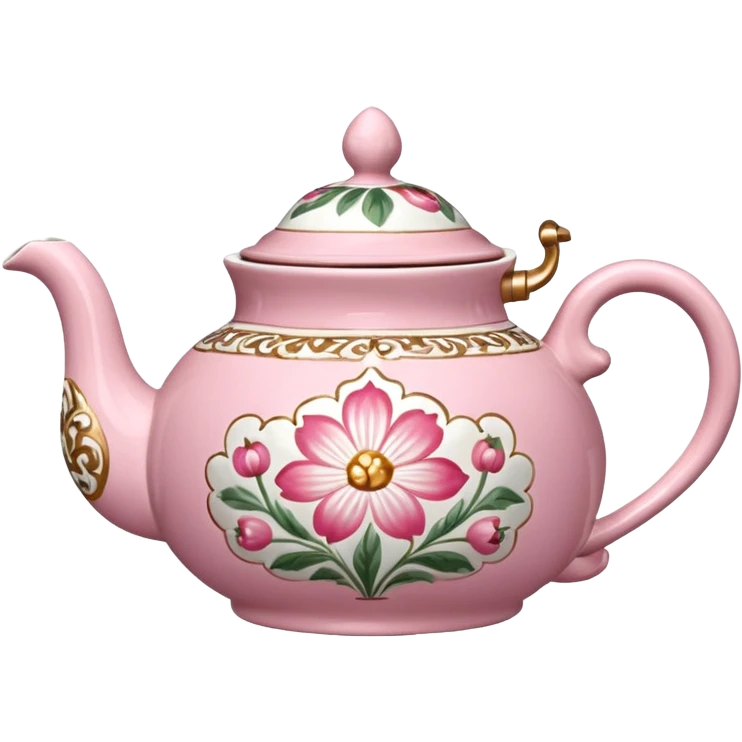 A pink and white flowery TeaPot emoji