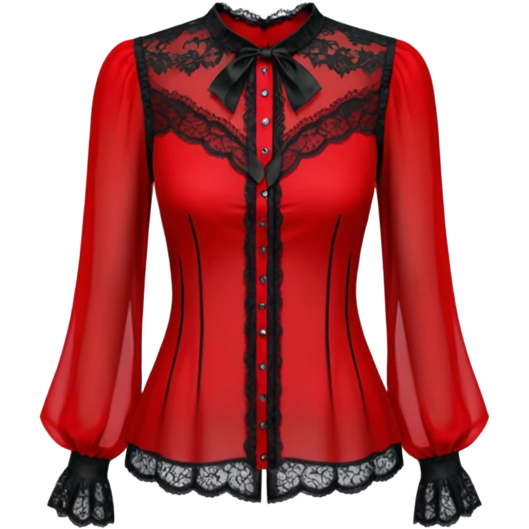 Gothic red and black translucent womens blouse emoji