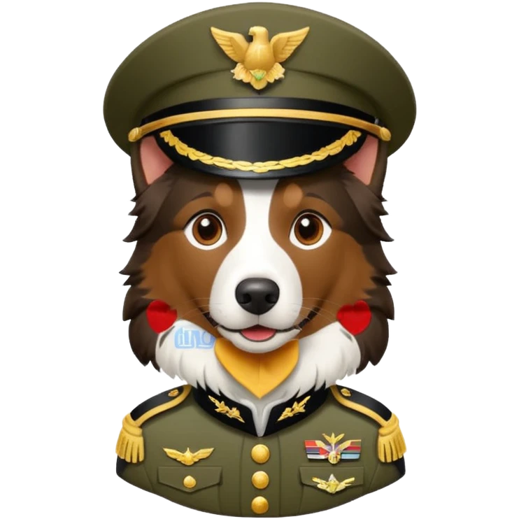 Border collie marrom militar  emoji