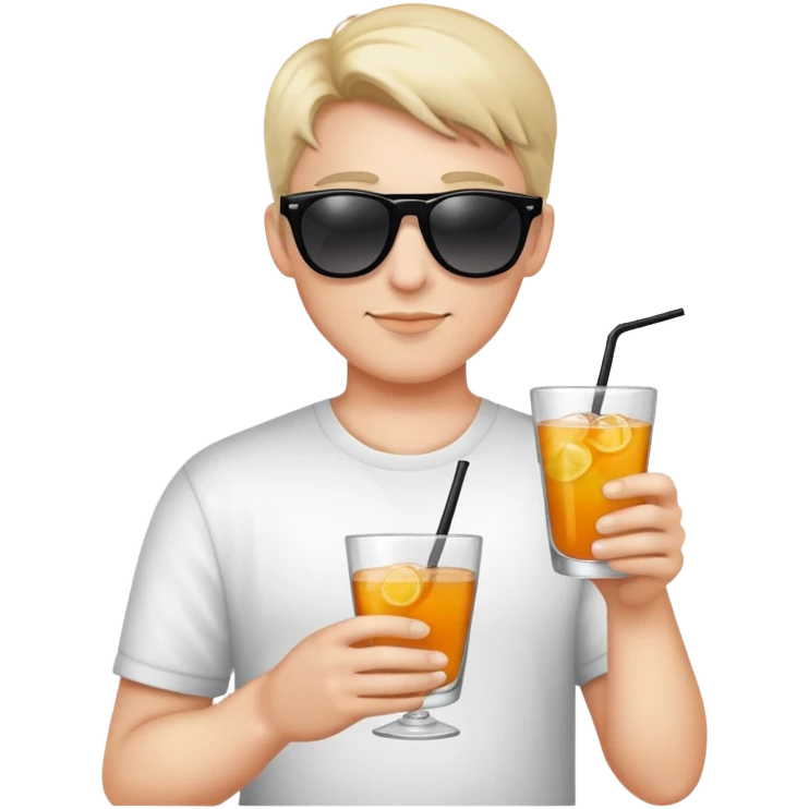 Myself holding a drink with sunglasses emoji