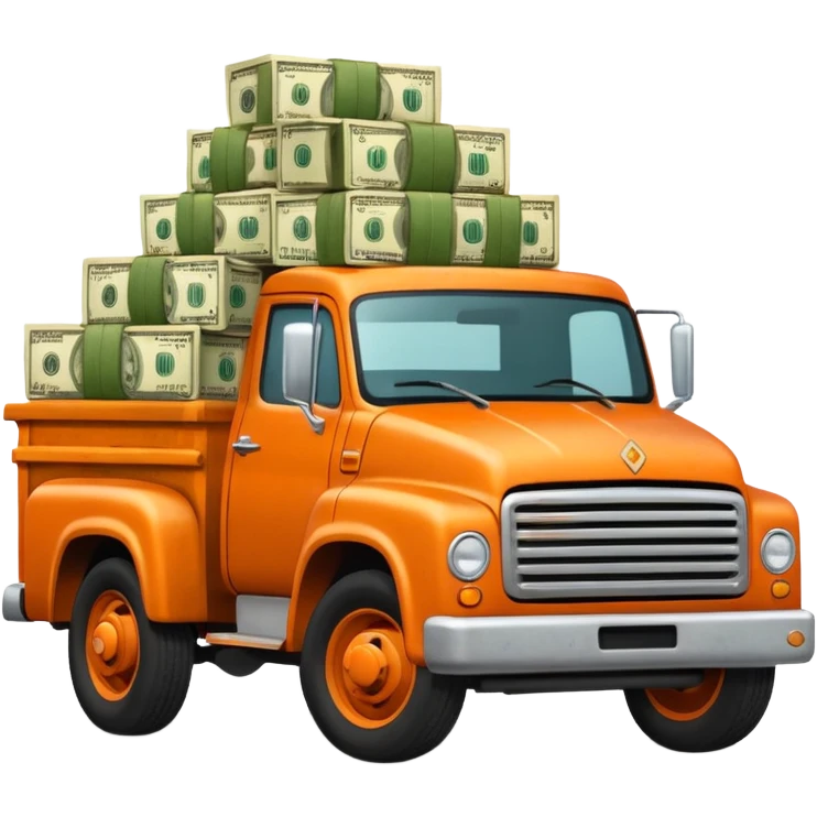 orange truck with money emoji