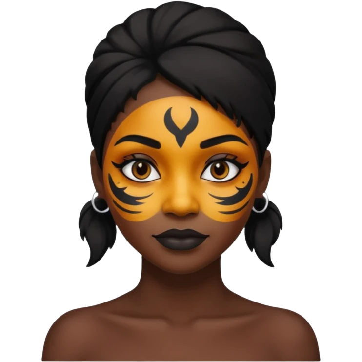 face painted black woman  emoji