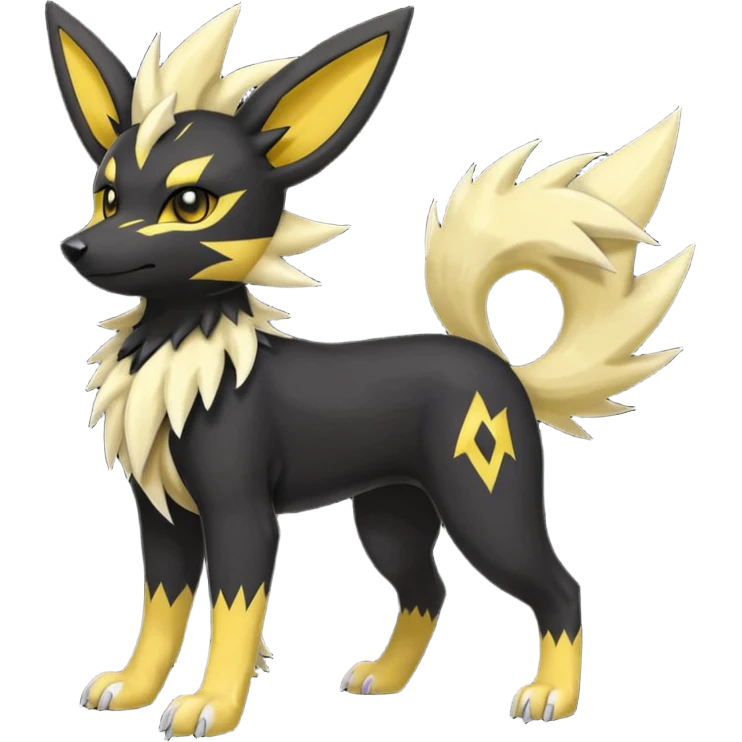 Umbreon-Houndour1Jolteon-Fakemon-hybrid -fusion- full body emoji