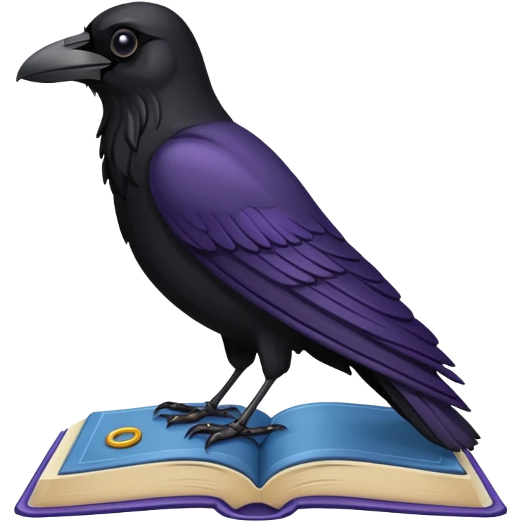 Raven on book emoji