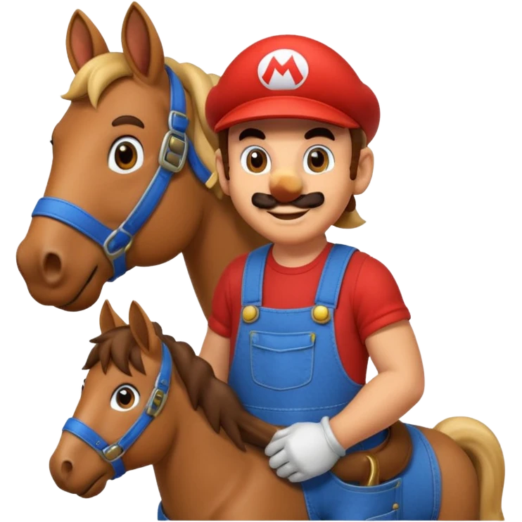 Super Mario Hiding into the horse  emoji