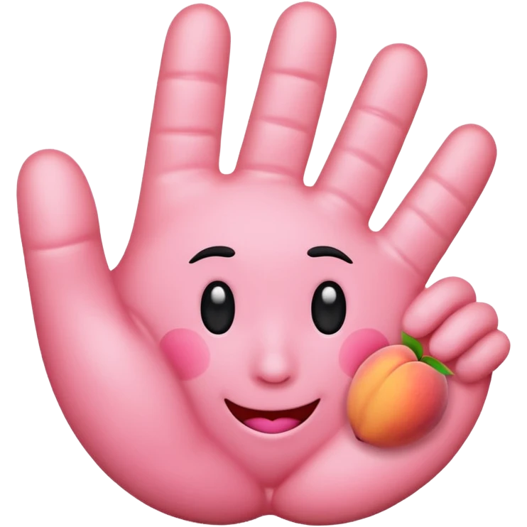 Peach emoji  with hand print emoji