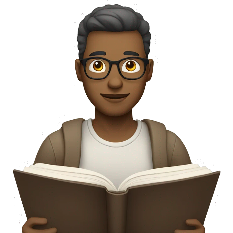 create a white skin color man reading a book emoji