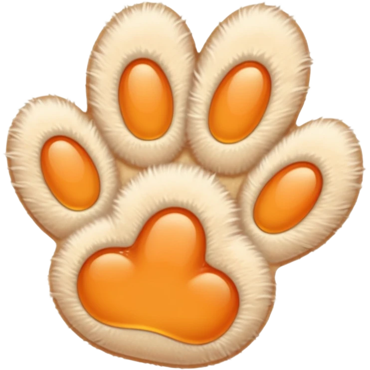 a very light pale pastel orange pawprint emoji