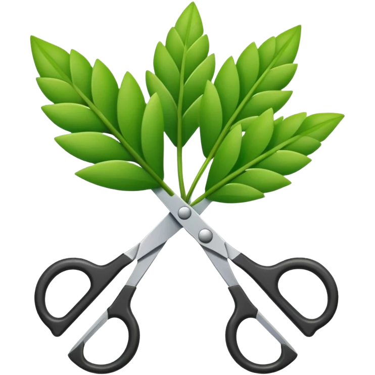 scissors cutting plant emoji