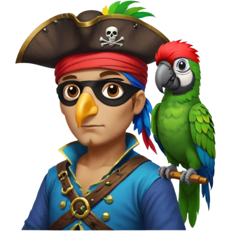 pirate and parrot emoji