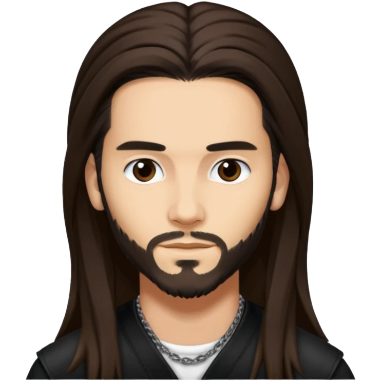 Tom Kaulitz with Dark Brown long hair emoji