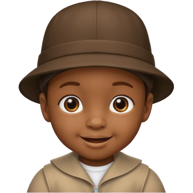 black baby with hat emoji