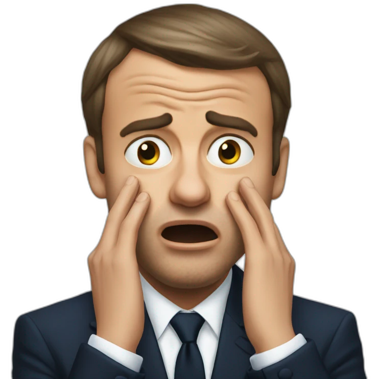 Emanuel Macron crying emoji
