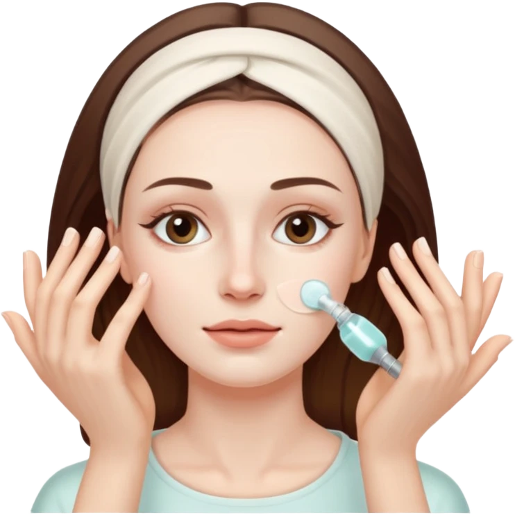 One per of Hands on another woman’s  face during facial treatment  emoji