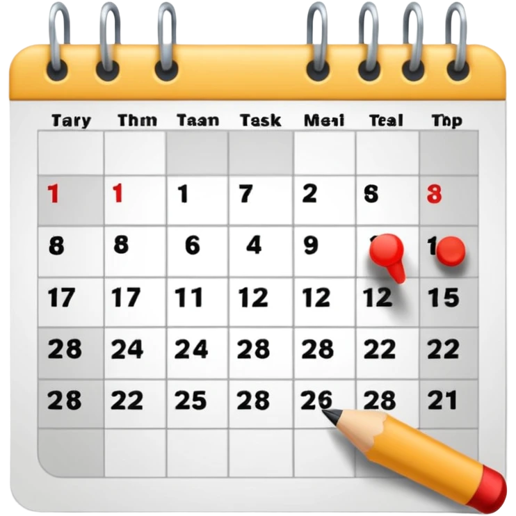 calendar with tasks marked emoji