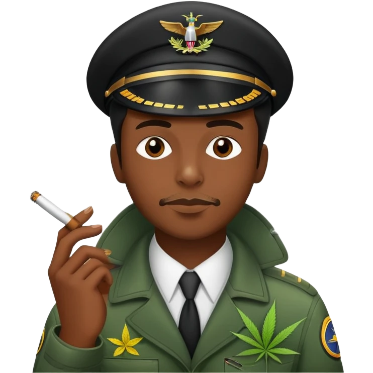 black pilot smoking weed emoji