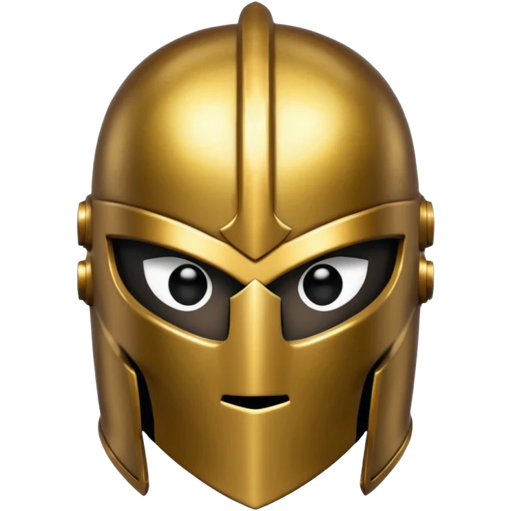 Gold spartan helmet the face is blacked out white eyes  emoji
