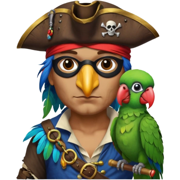 pirate and parrot emoji