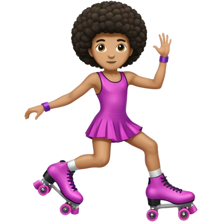 man afro hair disco dress and roller skate emoji