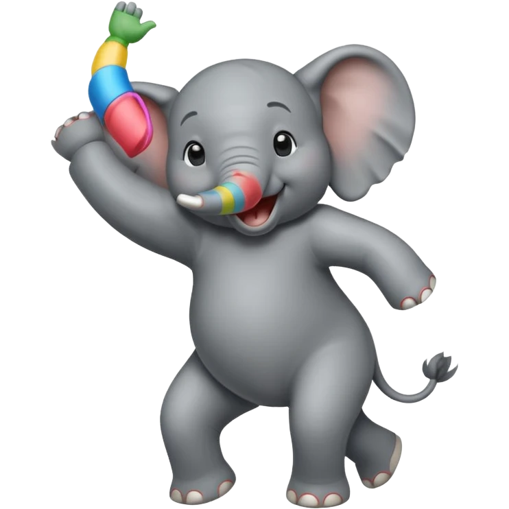 A elephant  dancing  emoji