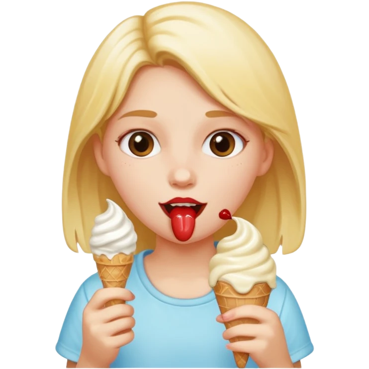 A girl eating ice cream  emoji