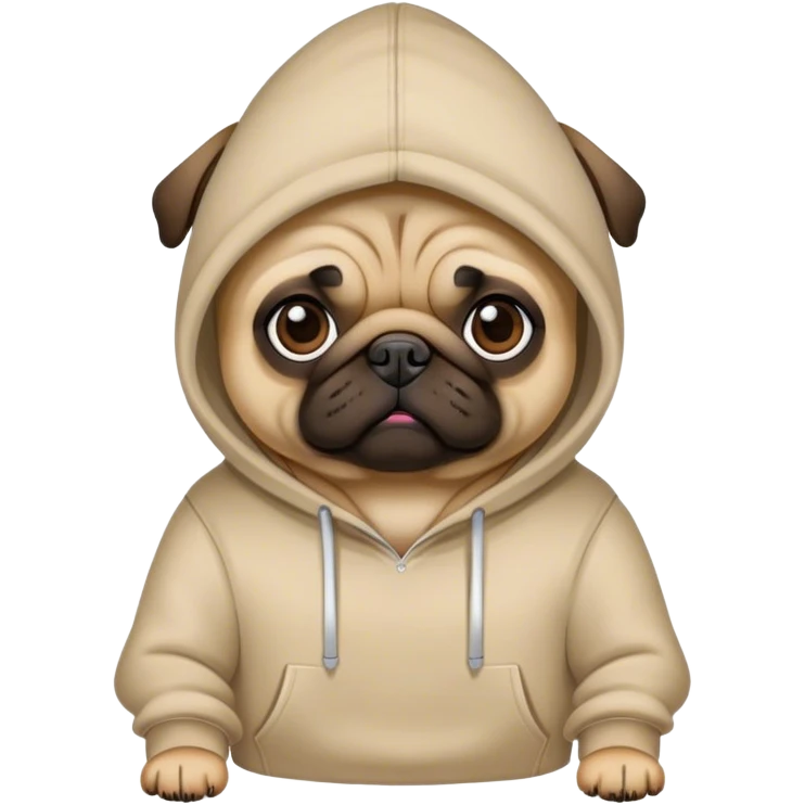 Cool pug in a hoodie emoji