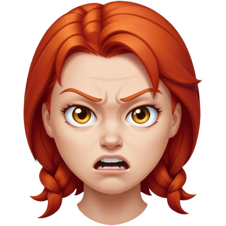 Angry female redhead emoji