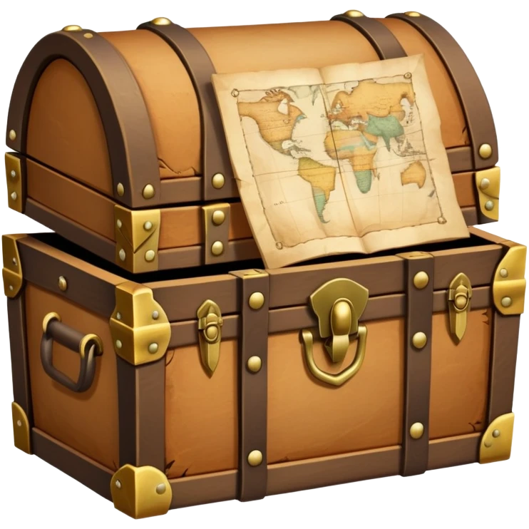 Treasure chest and map emoji
