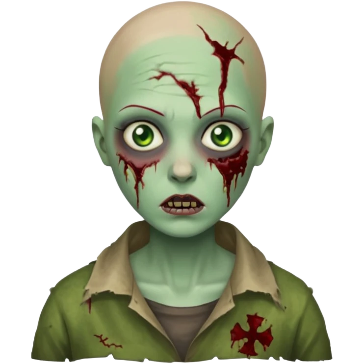 bald woman zombie emoji