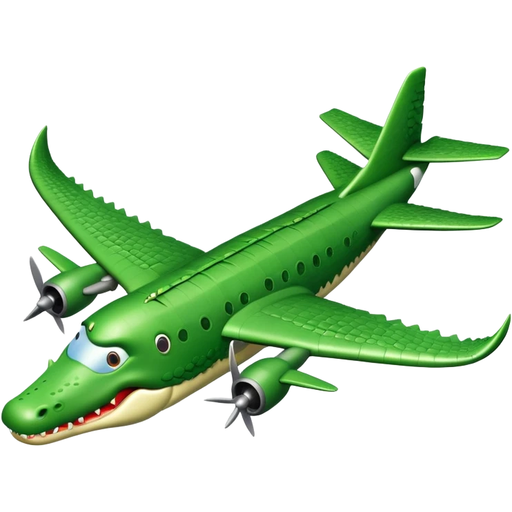 Crocodile as a plane that throws bombs emoji