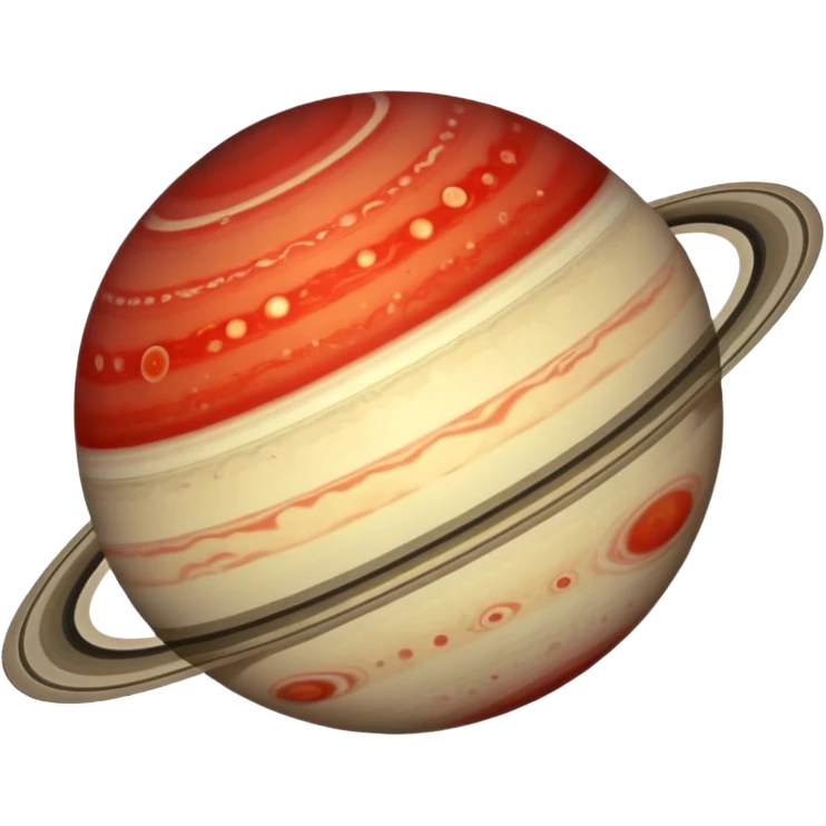 planet Saturn with red dots emoji