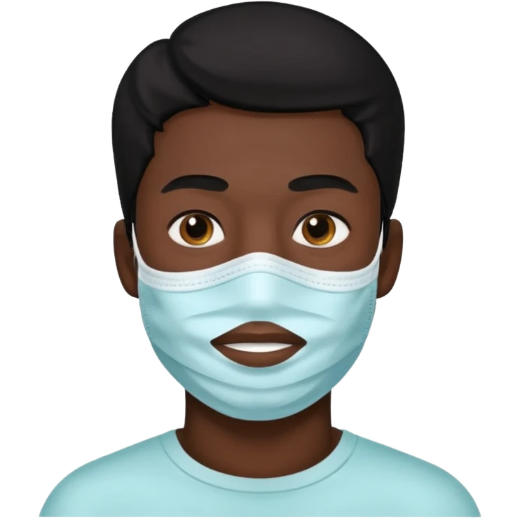 black hair man, Skincare  mask emoji