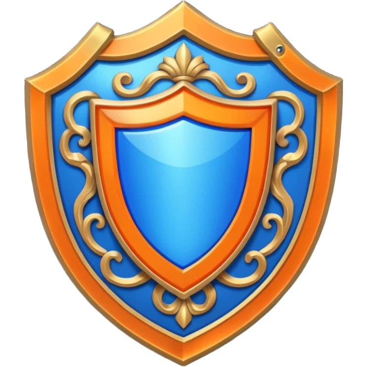 glitter blue and orange ancestor shield emoji