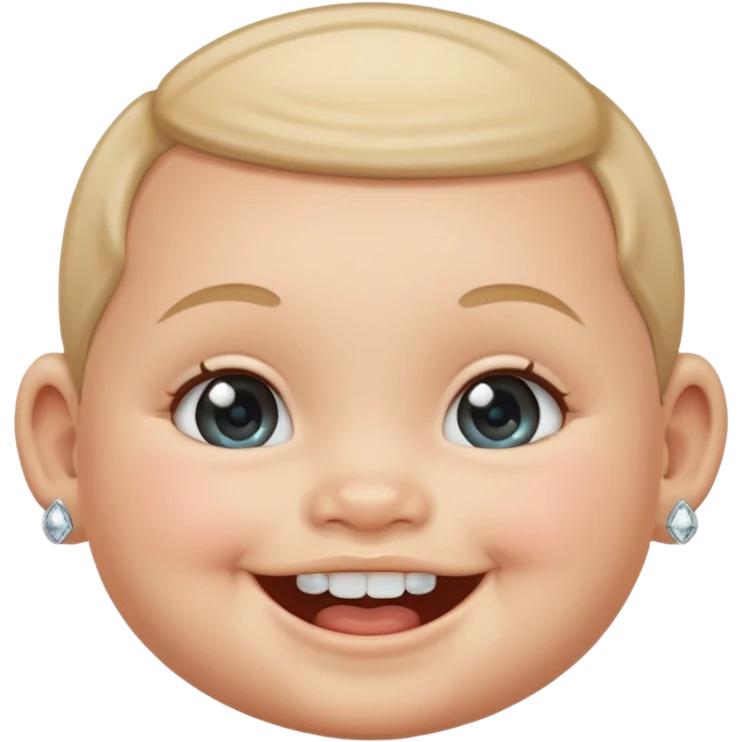 a smiling baby wearing diamond grills emoji