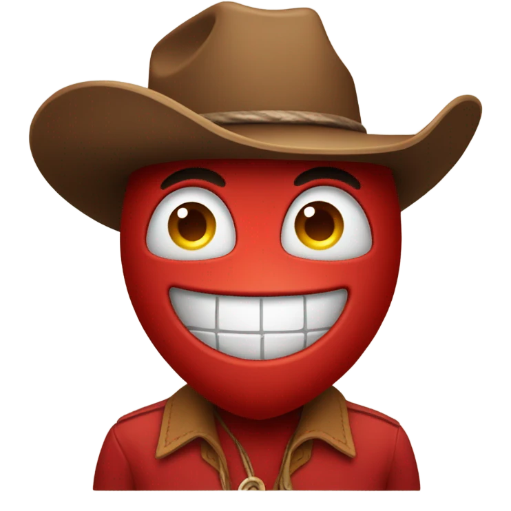 red heart with cowboy hat on top emoji