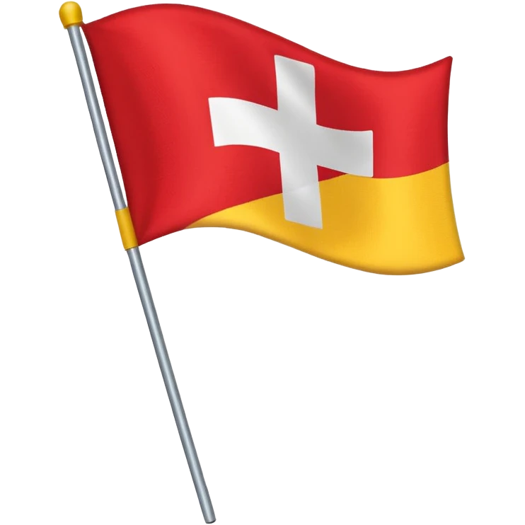 Flag red background yellow cross emoji