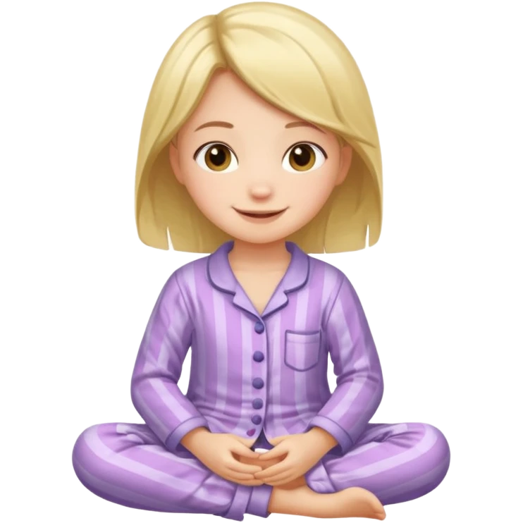 girl kid wearing pyjama sitting emoji